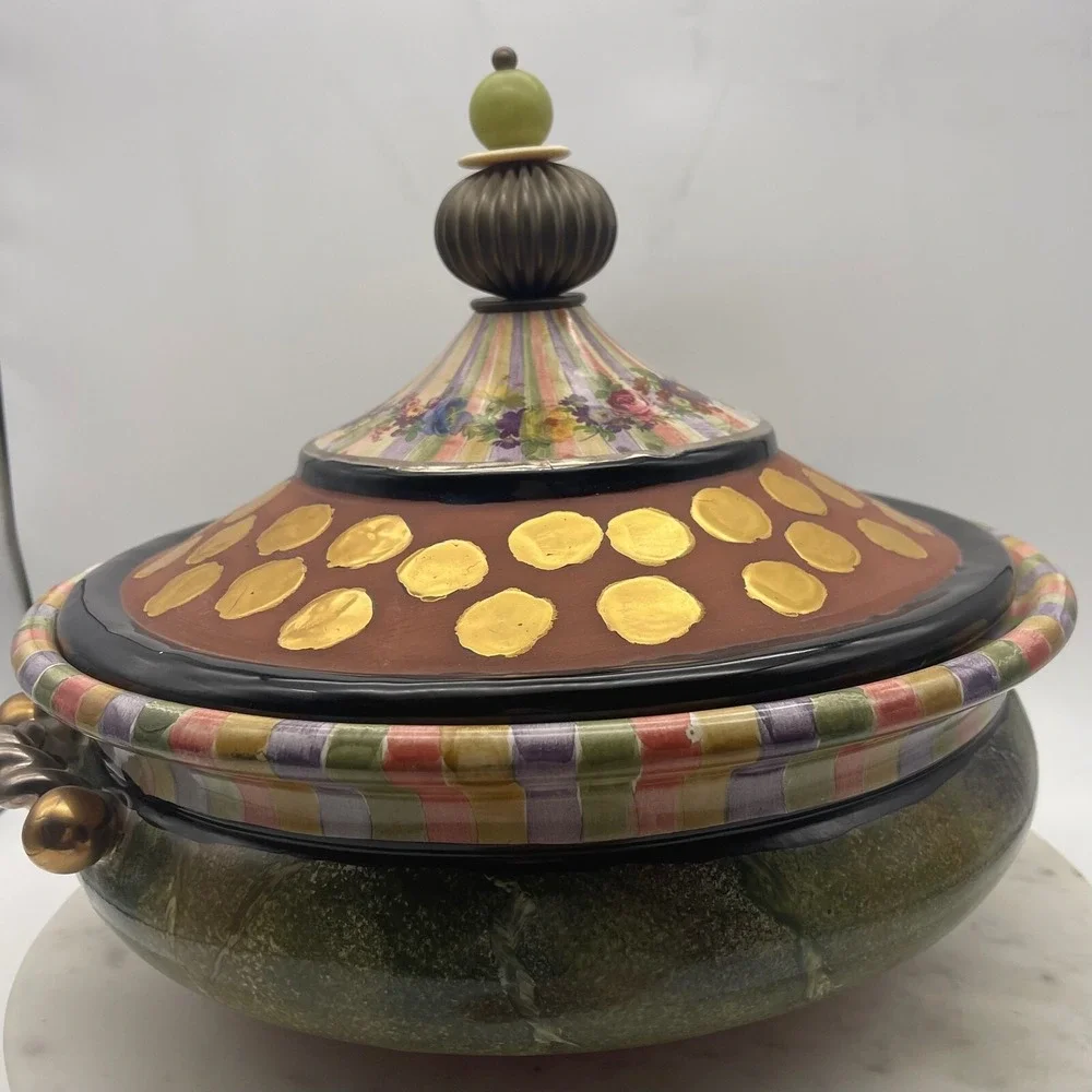 Rare! Mackenzie-Childs Piece De Resistance Lidded‎ Tureen Wonderful Condition - Picture 5 of 13